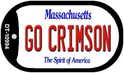 Smart Blonde Go Crimson Massachusetts Novelty Metal Dog Tag Necklace DT-10994