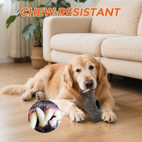AUSCAT Indestructible Dog Frozen Treat Toy, Dog Enrichment Toys for Aggressive Chewers, Durable Chew Toy to Keep Them Busy, Stump Shape