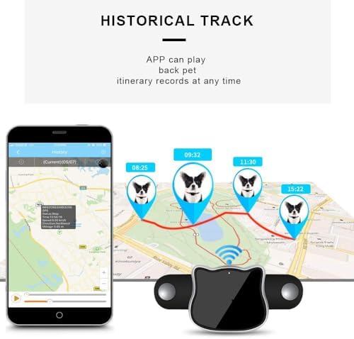 Smart Dog GPS Tracker, Relihom Live Pet Tracker with Virtual Fence, Real-Time Tracking,Activity Monitoring, Location History, Dog Collar Attachment, IP65 Waterproof