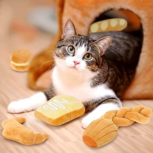 Distaratie Cat Toys 6PCS Bread Catnip Toys Chew Bite Resistant Toys