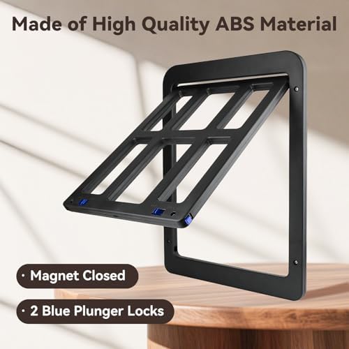 Cat Door for Screen Door with Magnetic Auto-Close, Dual Lockable Tabs Doggy Screen Door, Pet Easy Access for Sliding Screen Door & Window