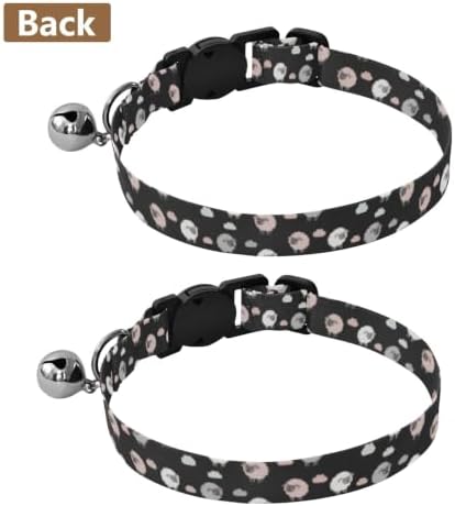 Cute Cartoon Sheep Black Pet Collars 2 Pack Collar for Puppy Adjustable 10.6 to 17.1 Inches