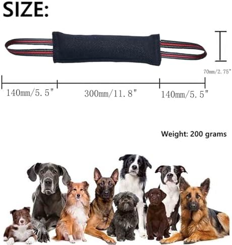 Clysoru Tug Toy for Dogs Tug of War Dog Toy with 2 Strong Red Band Handles Lasting Training Equipment Puppy to Large Dogs Interactive Toy Best for Tug of War Pull Indestructible Rope Toys (Dark)