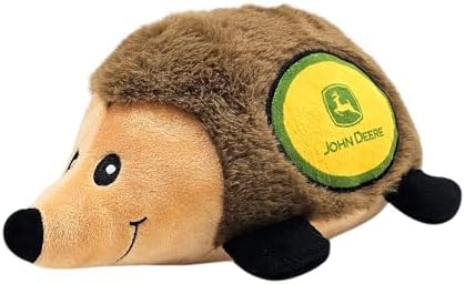 John Deere Plush Hedgehog Toy for Dogs & Cats, Cool Soft Pet Toy for Fun and Interactive Play, Dog Chew Toy with Squeaker, Licensed Hot Pet Toy