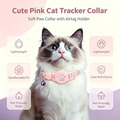 GPS Tracker for Dogs Cats,Smart Collar with Real Time Location(Black)