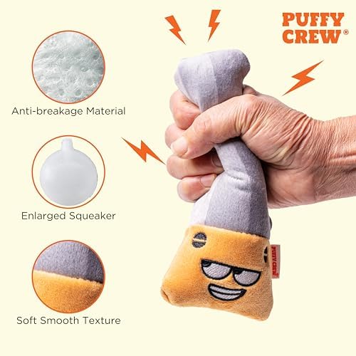Squeaky Dog Plush Toy, Tools Bite_Stick Collection, 8", for Small and Medium Dogs (Hand Saw, Small)