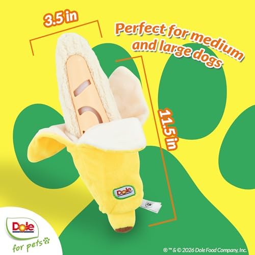 Dog Puzzle Toy with Squeaker, Banana Snuffle Dog Treat Toy for Small and Medium Dogs, Dog Enrichment Toys