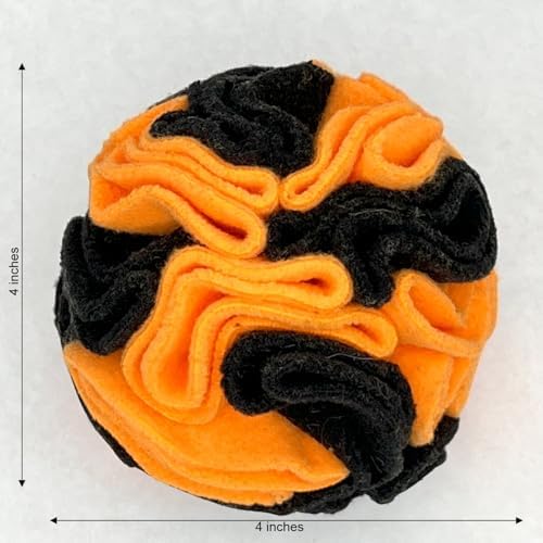Glory To Dog Puppy/Small Breed Snuffle Dog Puzzle Ball Toy Orange and Black