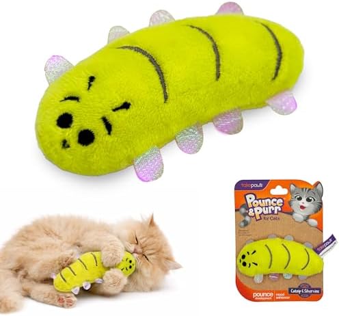 Catnip & Silvervine Plush Cat Toy for Kittens - Centipede