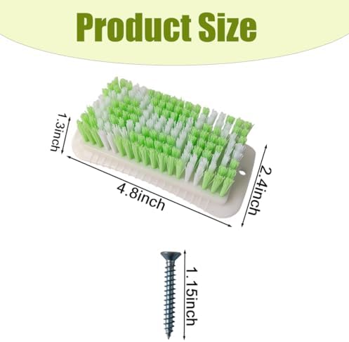 4PCS Pig Enrichment Toy,2-in-1 Self-Grooming and Scratch Brush for Mini Pigs,Reduces Stress,Mini Pigs Self Cleaning Slicker Brushes,Green & White Diamond Pattern,Easy Install for Pens Barns or Yards