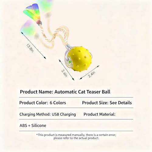 Interactive Cat Toys for Indoor Cats,3-Tails,Automatic Moving Kitten Toys