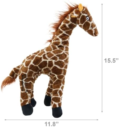 MIGHTY- Safari Giraffe - Squeaker-Multiple Layers. Made Durable, Strong & Tough. Interactive Play Dog Toy (Tug, Toss & Fetch). Machine Washable & Floats