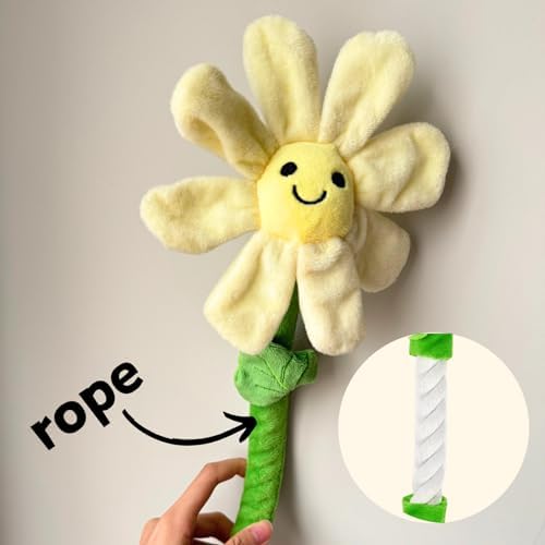 CECE PAW Interactive Puppy Plush Toys - Crinkle Flower Rope Toy, Chew Toys for Teething for Small & Medium Dogs