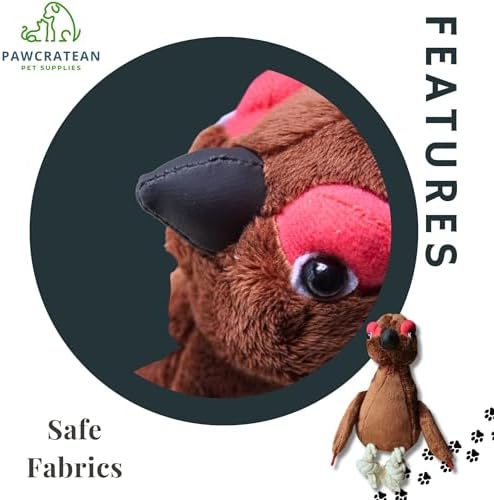 7" Squeaky Plush Toy for Puppies Small Dogs Self Etertainment Washable Soft Made [PET ONLY] (Brown Turkey)