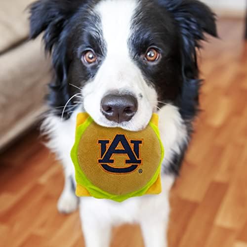 Pets First NCAA Auburn Tigers Cheese Burger Plush Dog & CAT Squeak Toy - Cutest Stadium HAMBERGER Snack Plush Toy for Dogs & Cats with Inner Squeaker & Beautiful Football/Basketball Team Name/Logo