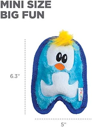 Outward Hound Invincibles Mini Plush Dog Toy 3-Pack, Hedgehog-Penguin-Fox, XS