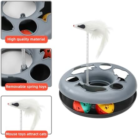 Pet Cat Tunnel Tube Cat Toys 2 Way Collapsible, Tunnels for Indoor Cats,S-Shaped Play Tube with Peephole and Hanging Ball,10.5" Maze Cats House for Puppies, Rabbits, Kitty, Kitten,Ferrets