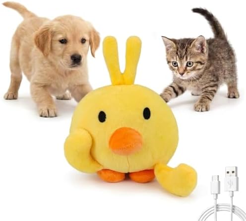 Interactive Talking Dog Toy with Voice Recording & Singing, Cute Duck Plush Moving Bouncing Pet Toy, USB-C Rechargeable Funny Dog Toy for Dogs & Cats