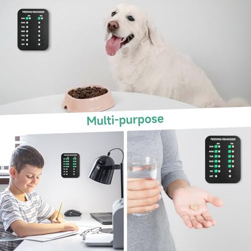 YAUYIK Dog Feeding Reminder, Magnetic Reminder Sticker, AM/PM Daily Indication Chart Feed Your Pets, Fridge Magnets and Double Sided Tape, Helps You to Track Pet Feeding & Medication (B)