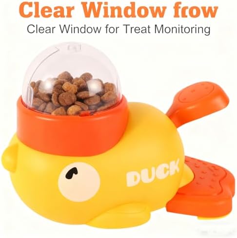 Ducky Cat Treat Dispenser, Yellow Duck Cat Treat Dispenser, Little Duck Cat Toy Treat Feeder for Pet Healthy Eating & Iq Training, for Cats and Dog (Yellow 2Pcs)