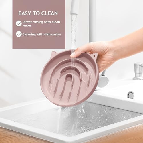 Coomazy Slow Feeder Cat Bowl Silicone Pet Puzzle Feeder for Slow Eating