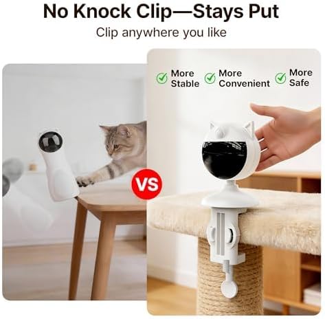 Potaroma Smart Sensor Cat Laser Toys Interactive, Motion Activated Truly Random Trjajectory, Clamp Design, Automatic Chargeable Kitten Toy Indoor Exercise, Cream White | Motion Activated Truly Random Trjajectory, Clamp Design, Automatic Chargeable Kitt...