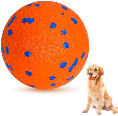 Dog Balls Tennis Ball for Aggressive Chewers Indestructible Dog Teething Chew Toys for Large Medium Small and Puppies, More Biting-Proof Atom