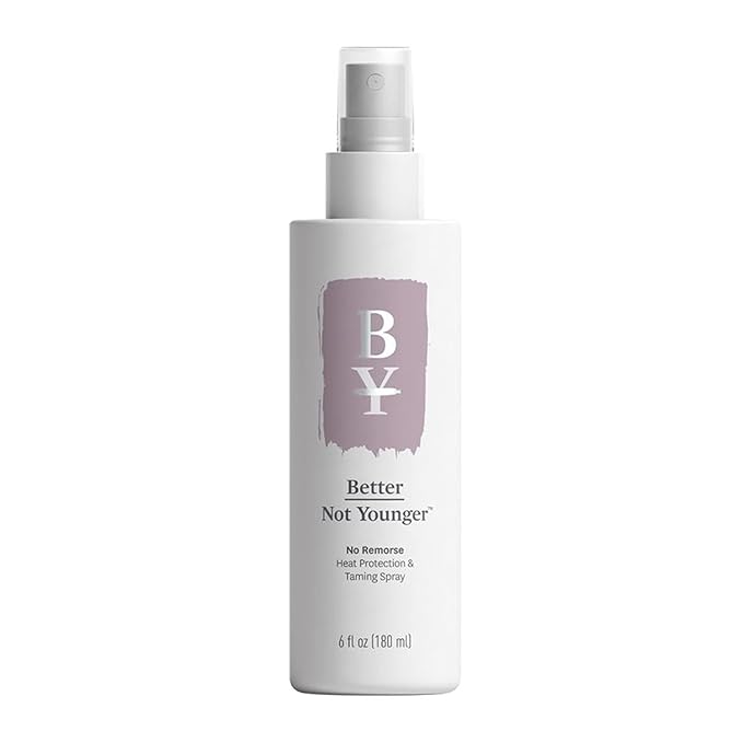 Better Not Younger Heat Protection & Taming Spray for Women Over 40-6oz – No Remorse Hair Mist with Vitamin E, Avocado & Argan Oils – Heat Protectant Spray that Protects, Smooths & Controls Frizz.