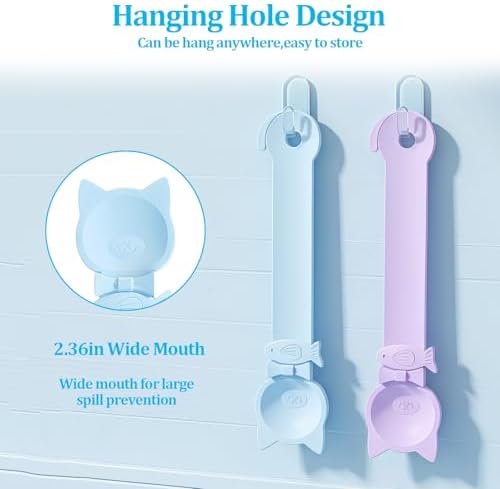 Cat Treat Spoon Squeeze,2 PCS Cat Strip Feeder Spoon,Easy Feeding Spoon for Licky Treats,Multi-Function Cats Treat Feeder,Cat Food Spoon