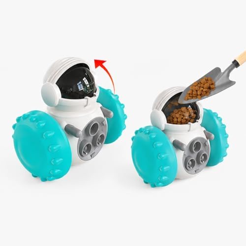 Interactive Treat Dispensing Toy for Dogs & Cats, Wobble Slow Feeder with Spinning Wheels, Slow Feeder to Keep Pets Busy, Reduce Anxiety & Prevent Boredom While Eating