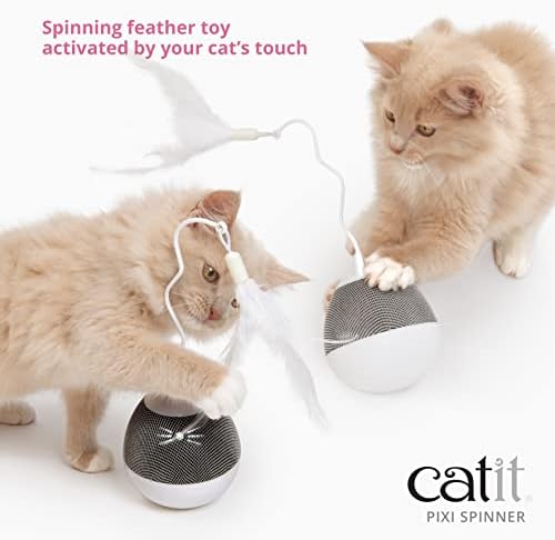 Catit PIXI Spinner, Treat Dispensing Cat Toy, Blue