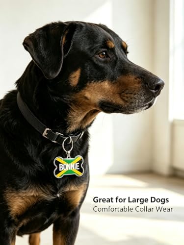 HSIAHOU Custom Pet ID Tags, Personalized Dog Tag Cat Tag (Jamaica)