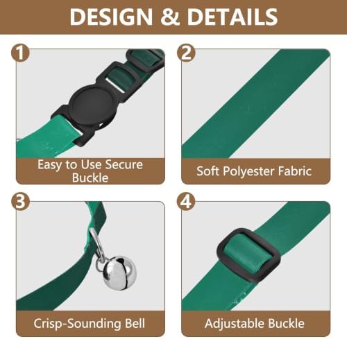 Green Black Gradient Kitten Collars 2 Pack Collars for Puppies Adjustable Length 10.6" to 17.1"