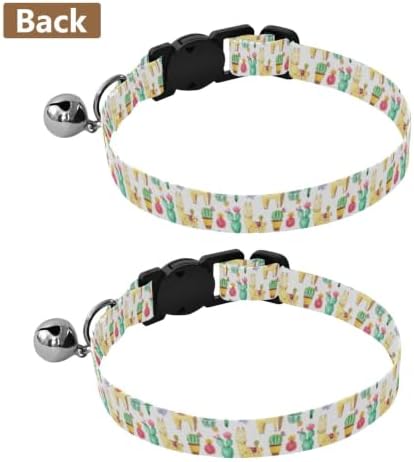 Watercolor Llamas Soft Polyester Pet Collar, 2 Pack Cat Bell Collar