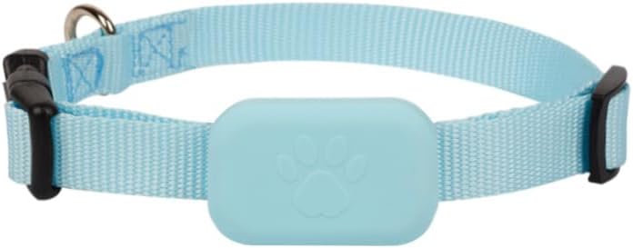 PawsPath Pet GPS Tracker Collar, Unlimited Range Waterproof Cat Dog Anti-Lost Device Smart Locator Tracking GPS Pet Tracker Collar for Apple iOS FindMy (Blue, Medium)