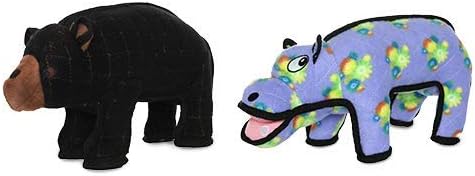 TUFFY® 2 Pack Bear Hippo Ultra Durable Plush Dog Toys