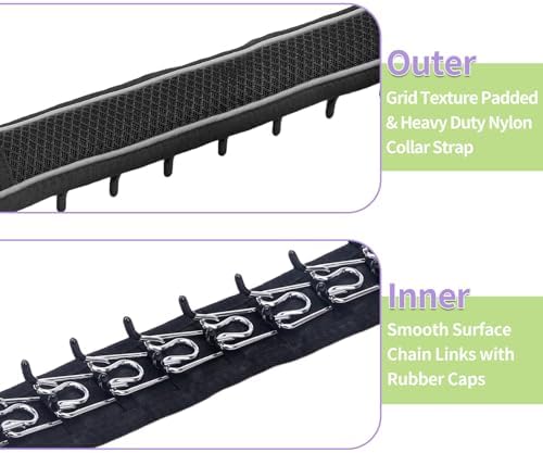 Martingale No Pull Dog Collar for Large Medium Dogs Training Walking, Heavy Duty Nylon Reflective Adjustable Anti Pull Slip Collar with Buckle L Black