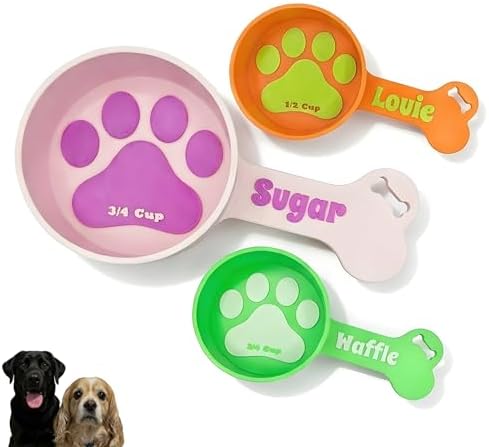 Personalized Dog Food Scoop Custom Pet Kibble Scooper and Measuring Cup Treat Dispenser for Dogs Unique Custom Pet Accessory Gift Idea for Dog Lovers Feeding Tool Dry (14 oz - 1 3/4 Cup)