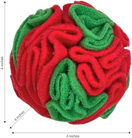 Glory To Dog Small Breed Snuffle Ball Foraging Dog Toy Christmas Green/Red