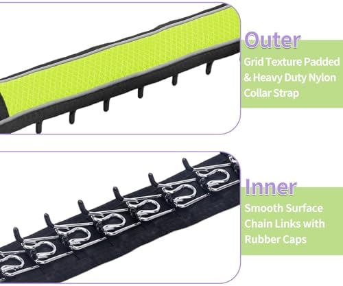 Martingale No Pull Dog Collar for Large Medium Dogs Training Walking, Heavy Duty Nylon Reflective Adjustable Anti Pull Slip Collar with Buckle M Green
