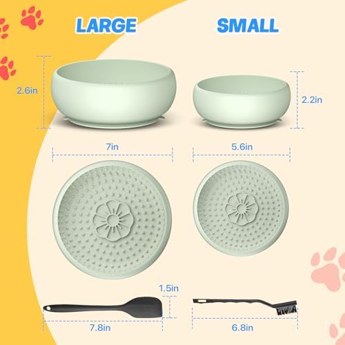 2 Pack Dog Lick Bowl, Slow Feeder Licking Bowl(Green)