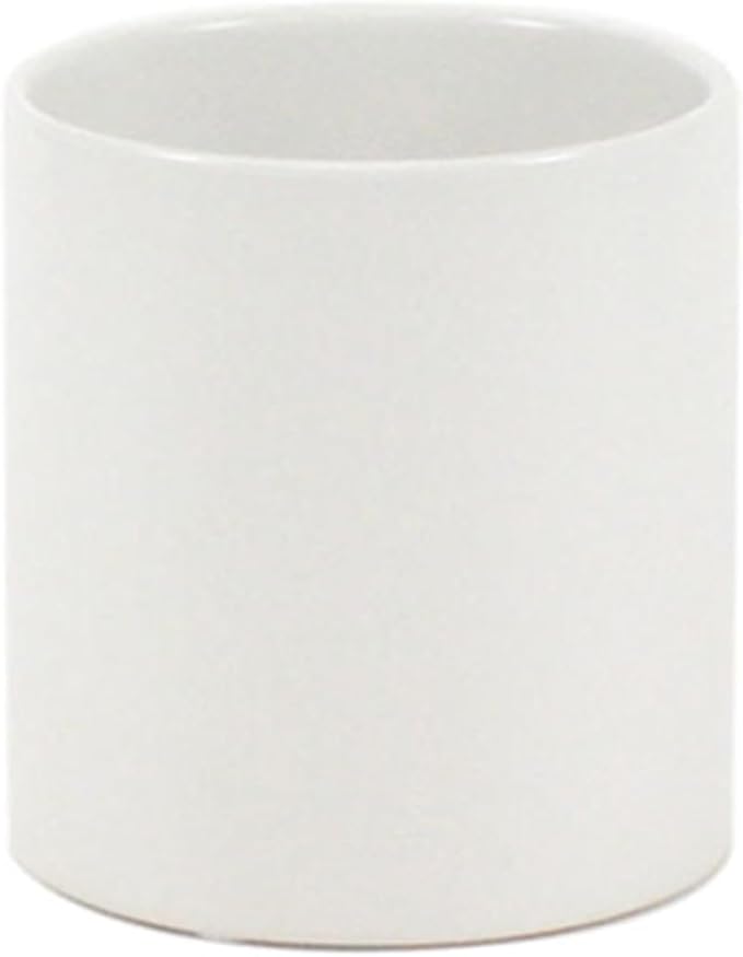 WGVI Matte White Ceramic Cylinder Vase Width 3.75" Height 4", Flower Arrangements, Candle Holder, Terrarium Planter Pot, Tabletop Storage Container Organizer Pen Brush Holder, Bulk Wholesale, 24 Pcs