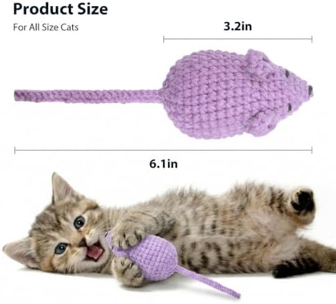 Cat Toys Mice, Catnip Toys Mouse for Indoor Cats, 3 Pcs