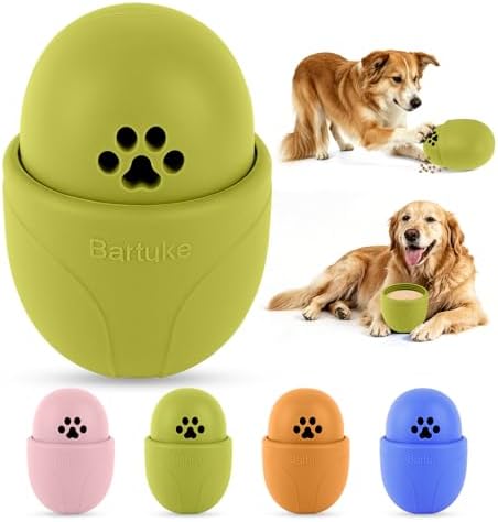 Frozen Treat Dog Toy BPA Free Silicone Dogs Slow Feeder Lick Ball, Green