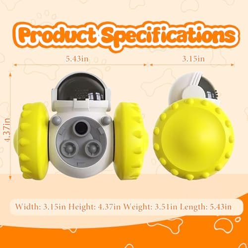 Pet Dog Treat Dispensing Toy Cat and Dog Intelligence Training Slow Feeder Toy for Medium Small Dogs Pet Educational Chase Toy