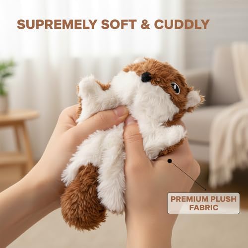 3 Pcs Interactive Flying Squirrel Cat Toy with Catnip, Squeaker & Crinkle Paper - Ultra-Soft Plush Kitten Chew Toy for Indoor Cats, Stimulating Exercise & Boredom Relief Stuffed Animal (2 Colors)
