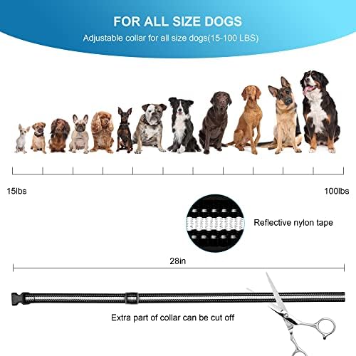 Dog Bark Collar,Bark Collar with Adjustable Sensitivity for Large Medium Small Dogs,Smart Bark Collar Anti False Trigger,Rechargeable Anti Barking Collar with Beep Vibration and Optional Shock