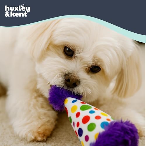 Huxley & Kent Tiny Tuff Plush Dog Toy, Polka Dot
