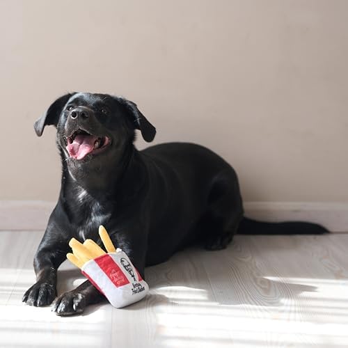 KFC Finger Lickin' Good 3-Piece Plush Dog Toy Set – Chicken Sandwich, French Fries & Soda, Crinkle & Squeaky Interactive Toys for Medium Dogs & Gentle Chewers