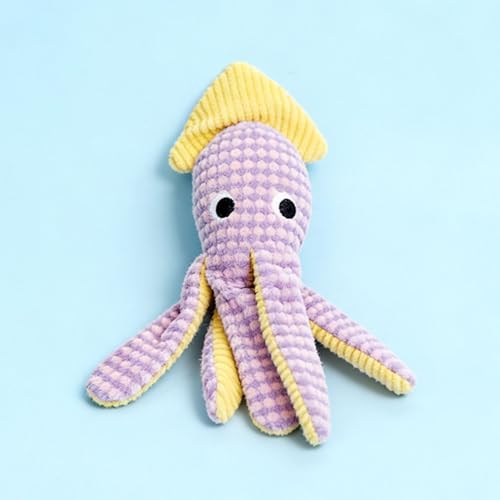 Ocean Plush Dog Toys, Squeaky Chew Toys for Puppy - Squid